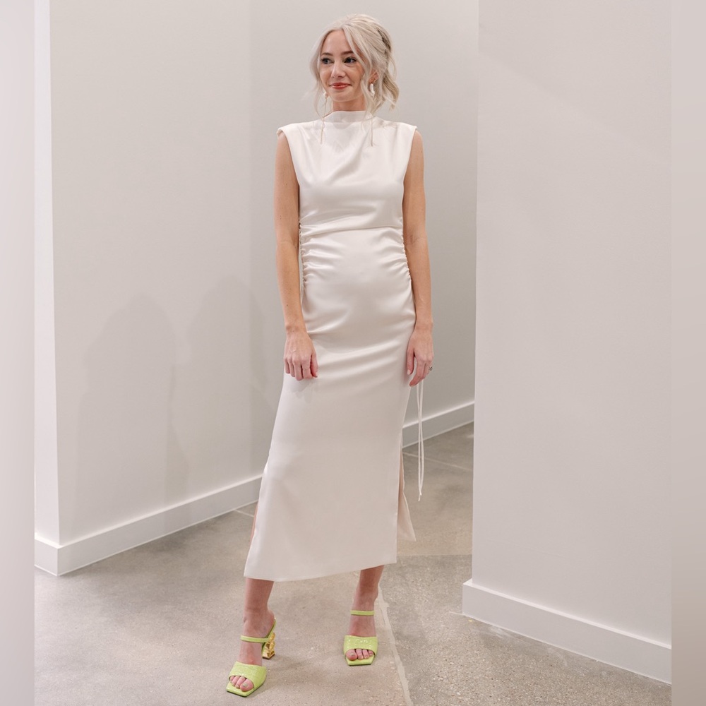 Silk Midi Dress, Maternity Friendly